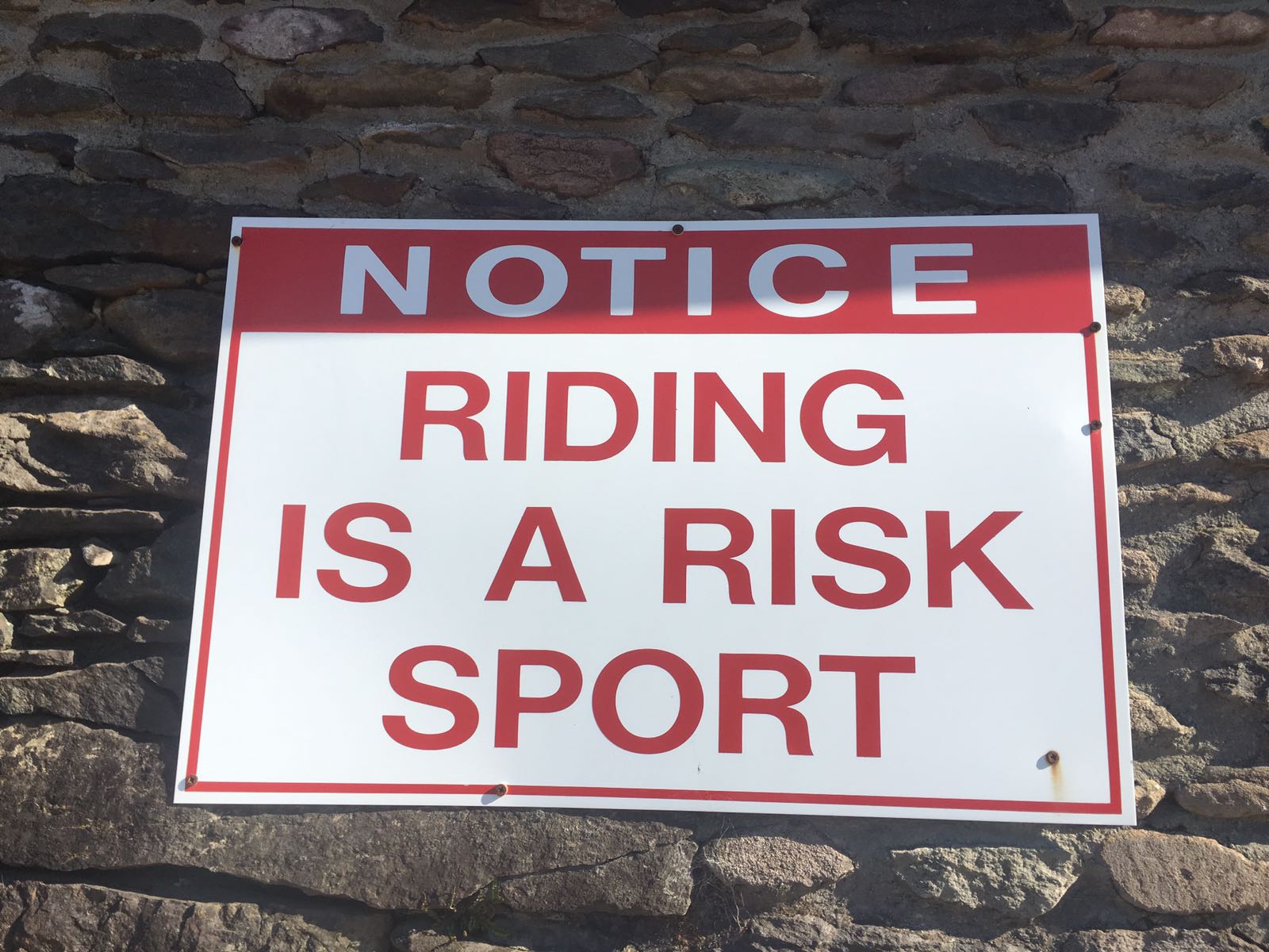 Notice: Riding is a Risk Sport